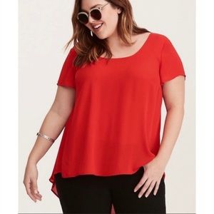 Torrid Georgette Hi Low flowy chiffon blouse/tunic